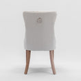 Load image into Gallery viewer, Mano Modern Elegant Button-Tufted Upholstered Linen Fabric with Studs Trim and Wooden legs Dining Side Chair-Beige

