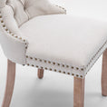 Load image into Gallery viewer, Mano Modern Elegant Button-Tufted Upholstered Linen Fabric with Studs Trim and Wooden legs Dining Side Chair-Beige
