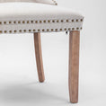 Load image into Gallery viewer, Mano Modern Elegant Button-Tufted Upholstered Linen Fabric with Studs Trim and Wooden legs Dining Side Chair-Beige
