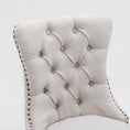 Load image into Gallery viewer, Mano Modern Elegant Button-Tufted Upholstered Linen Fabric with Studs Trim and Wooden legs Dining Side Chair-Beige
