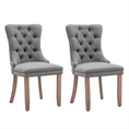 Load image into Gallery viewer, AADEN Modern Elegant Button-Tufted Upholstered Fabric with Studs Trim and Wooden legs Dining Side Chair-Gray
