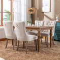 Load image into Gallery viewer, 2x Velvet Dining Chairs Upholstered Tufted Kithcen Chair with Solid Wood Legs Stud Trim and Ring-Beige
