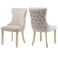 Load image into Gallery viewer, 2x Velvet Upholstered Dining Chairs Tufted Wingback Side Chair with Studs Trim Solid Wood Legs for Kitchen
