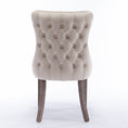 Load image into Gallery viewer, 2x Velvet Upholstered Dining Chairs Tufted Wingback Side Chair with Studs Trim Solid Wood Legs for Kitchen
