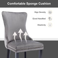 Load image into Gallery viewer, 2x Velvet Upholstered Dining Chairs Tufted Wingback Side Chair with Studs Trim Solid Wood Legs for Kitchen
