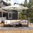 Load image into Gallery viewer, SONGMICS 3m Patio Umbrella with Solar-Powered LED Lights Beige
