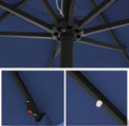 Load image into Gallery viewer, SONGMICS 2.7m Solar Lighted Outdoor Patio Umbrella Navy Blue
