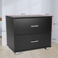 Load image into Gallery viewer, Sarantino Bedside Table Cabinet Storage Chest 2 Drawers Lamp Side Nightstand - Black
