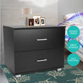 Load image into Gallery viewer, Sarantino Bedside Table Cabinet Storage Chest 2 Drawers Lamp Side Nightstand - Black
