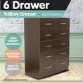 Load image into Gallery viewer, Sarantino Tallboy Dresser 6 Chest Of Drawers Cabinet 85 X 39.5 X 105 - Brown
