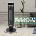 Load image into Gallery viewer, Pronti Electric Tower Heater 2000W Remote Portable - Black
