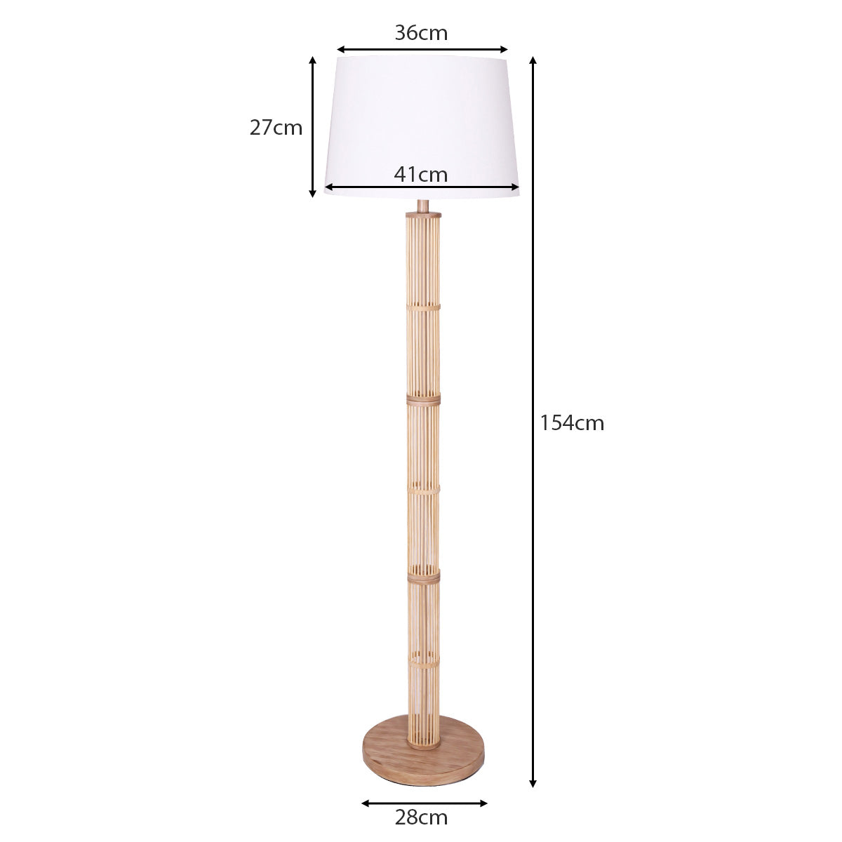 Liv Rattan Floor Lamp With Off-White Linen Shade by Liv