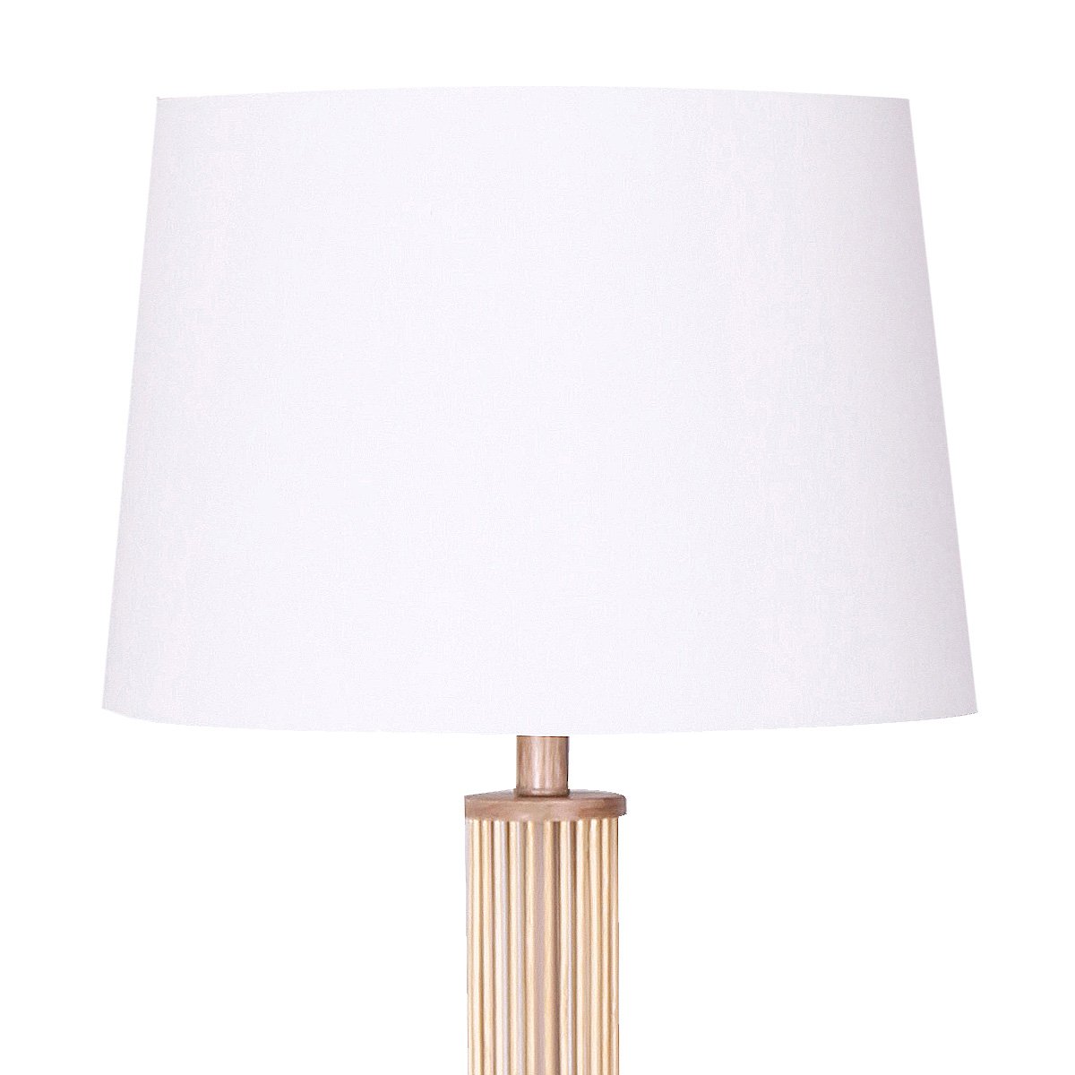 Liv Rattan Floor Lamp With Off-White Linen Shade by Liv