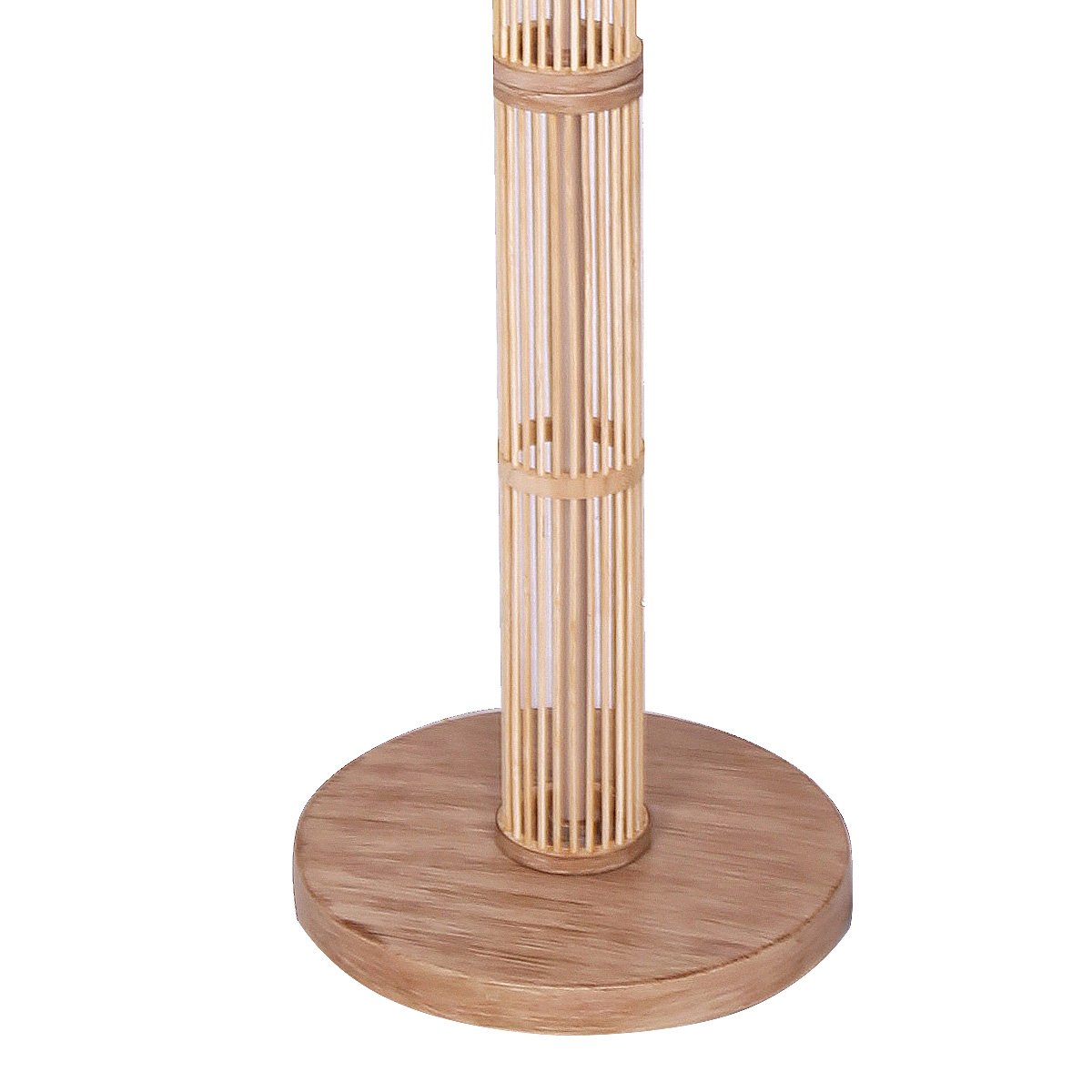 Liv Rattan Floor Lamp With Off-White Linen Shade by Liv