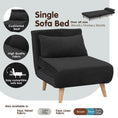 Load image into Gallery viewer, Sarantino Adjustable Chair Single Sofa Bed Faux Velvet - Black

