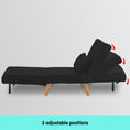 Load image into Gallery viewer, Sarantino Adjustable Chair Single Sofa Bed Faux Velvet - Black
