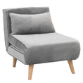 Load image into Gallery viewer, Sarantino Adjustable Chair Single Sofa Bed Faux Velvet - Light Grey
