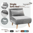 Load image into Gallery viewer, Sarantino Adjustable Chair Single Sofa Bed Faux Velvet - Light Grey
