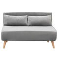 Load image into Gallery viewer, Sarantino 2-Seater Adjustable Sofa Bed Lounge Faux Velvet - Light Grey
