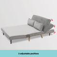 Load image into Gallery viewer, Sarantino 2-Seater Adjustable Sofa Bed Lounge Faux Velvet - Light Grey
