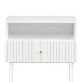 Load image into Gallery viewer, Sarantino Cecil Slender Fluted Bedside Table In White
