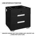 Load image into Gallery viewer, Smart Bedside Tables Finger Print Lock Side 3 Drawers Wireless Charging USB Nightstand LED  AU
