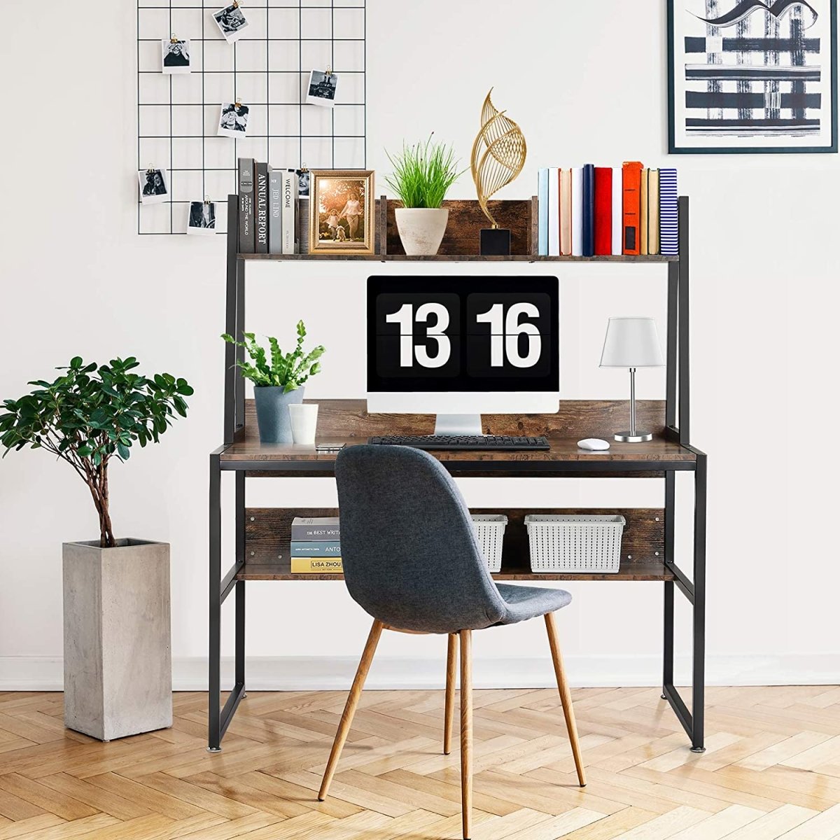 Computer Table Desk Book Storage Student Study Home Office Workstation ...