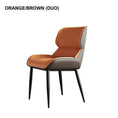 Load image into Gallery viewer, Orange Brown Italian Minimal List Dining Chairs PU Retro Chair Cafe Kitchen Modern Metal Legs x2
