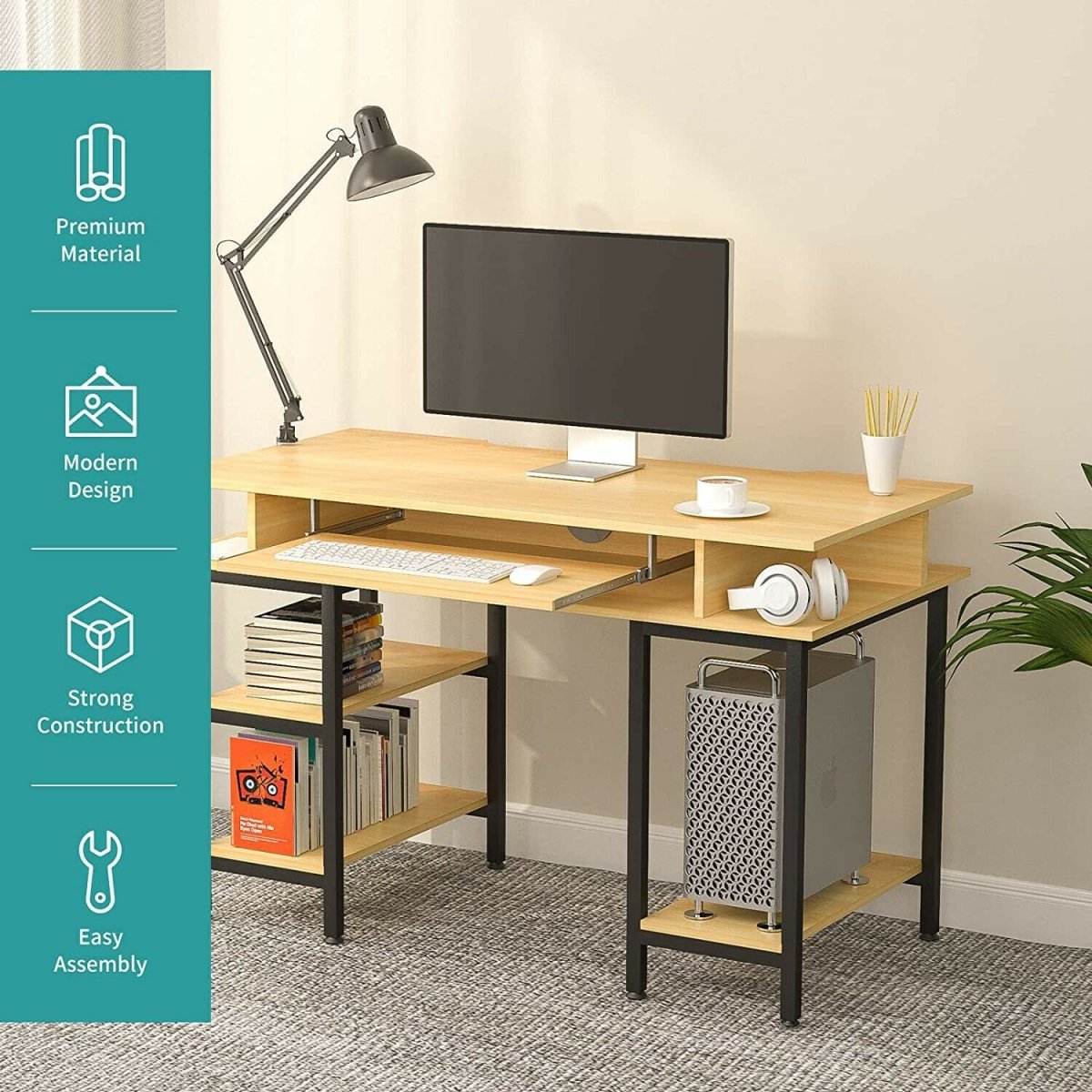 Storage Computer Tabel Book Storage Computer Table Desk Student Study Home Office Workstation ...