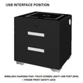 Load image into Gallery viewer, Smart Bedside Tables Finger Print Lock Side 3 Drawers Wireless Charging USB Nightstand LED  AU
