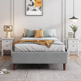 Load image into Gallery viewer, Bedframe with Wooden Slats (Light Grey) - Double
