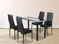 Load image into Gallery viewer, 5PC Indoor Dining Table and Chairs Dinner Set Glass Leather Kitchen-Mix Black
