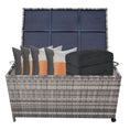 Load image into Gallery viewer, Outdoor PE Wicker Storage Box Garden 320L-Grey
