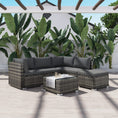 Load image into Gallery viewer, Ottoman-Style Outdoor Lounge Set in Grey
