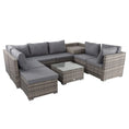 Load image into Gallery viewer, Large Modular Outdoor Ottoman Lounge Set in Grey
