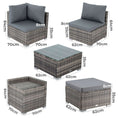 Load image into Gallery viewer, Large Modular Outdoor Ottoman Lounge Set in Grey
