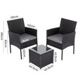 Load image into Gallery viewer, 3PC Outdoor Table and Chairs Set-Black
