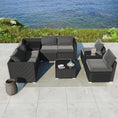 Load image into Gallery viewer, Modular Outdoor Lounge Set-9pcs Sofa, Armchairs and Coffee Table
