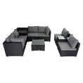 Load image into Gallery viewer, Modular Outdoor Lounge Set-9pcs Sofa, Armchairs and Coffee Table
