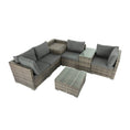 Load image into Gallery viewer, 7PC Outdoor Wicker Lounge with Storage Corner (Grey)
