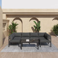 Load image into Gallery viewer, Outdoor Minimalist Charcoal Grey 7-Piece Lounge Set
