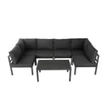 Load image into Gallery viewer, Outdoor Minimalist Charcoal Grey 7-Piece Lounge Set
