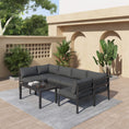 Load image into Gallery viewer, Outdoor Minimalist Charcoal Grey 7-Piece Lounge Set
