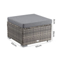 Load image into Gallery viewer, Outdoor wicker ottoman in Grey
