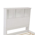 Load image into Gallery viewer, King Single Solid Pine Timber Bed Frame with Bookshelf Storage Headboard- White
