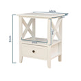 Load image into Gallery viewer, 2-tier Bedside Table with Storage Drawer 2 PC Rustic White

