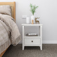 Load image into Gallery viewer, 2-tier Bedside Table with Storage Drawer 2 PC Rustic White
