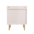 Load image into Gallery viewer, Winston 3-Drawer Nightstand Bedside Table with Gold Steel Legs Tray Top White
