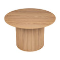 Load image into Gallery viewer, Luxe Ribbed Round Coffee Table Wooden
