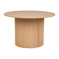 Load image into Gallery viewer, Luxe Ribbed Round Coffee Table Wooden
